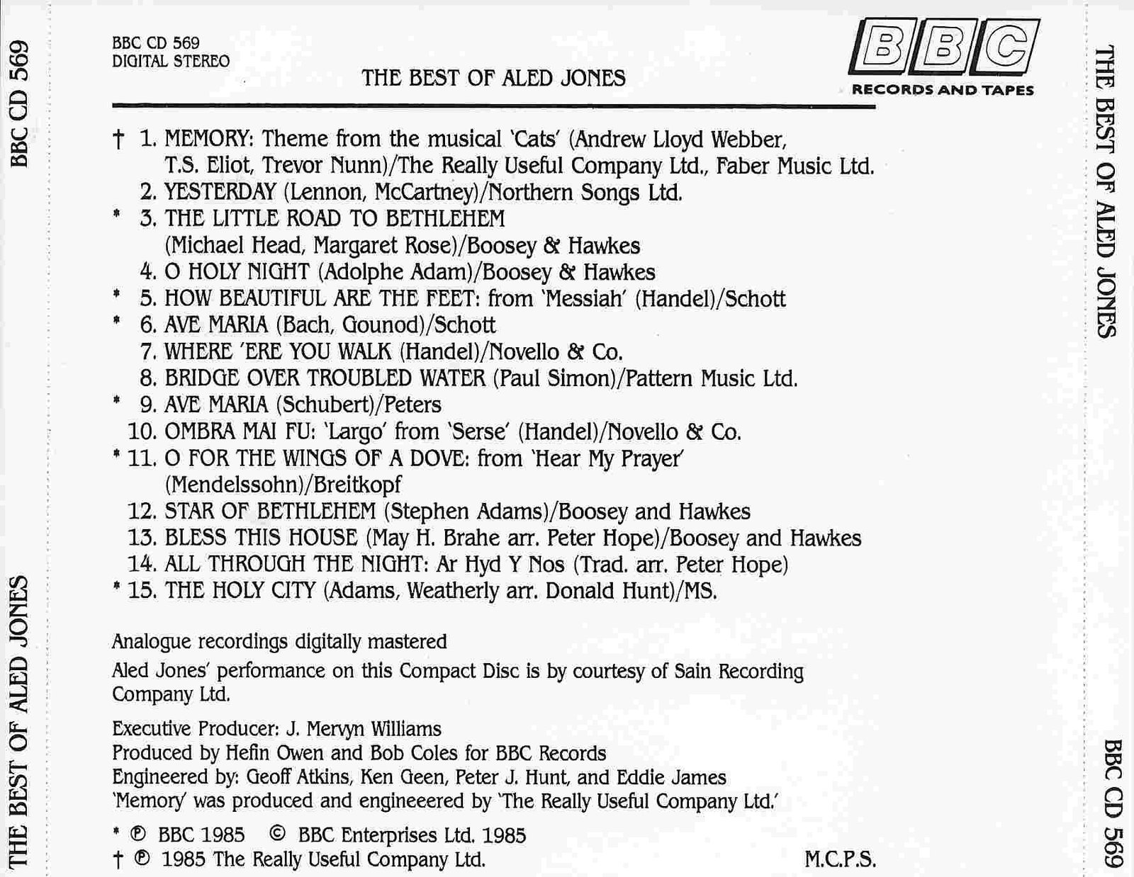 Picture of BBCCD569 The best of Aled Jones by artist Various from the BBC records and Tapes library